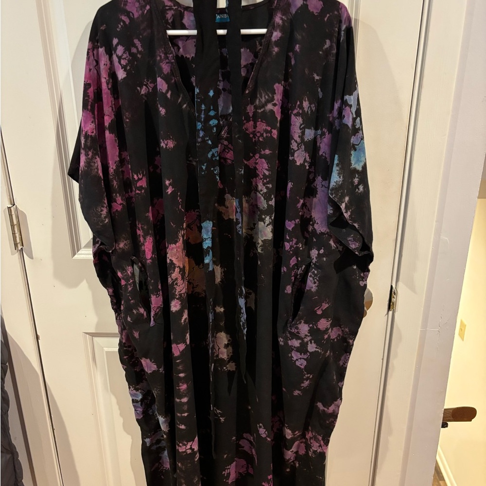 Multicolor Tie-Dye Kaftan Dress